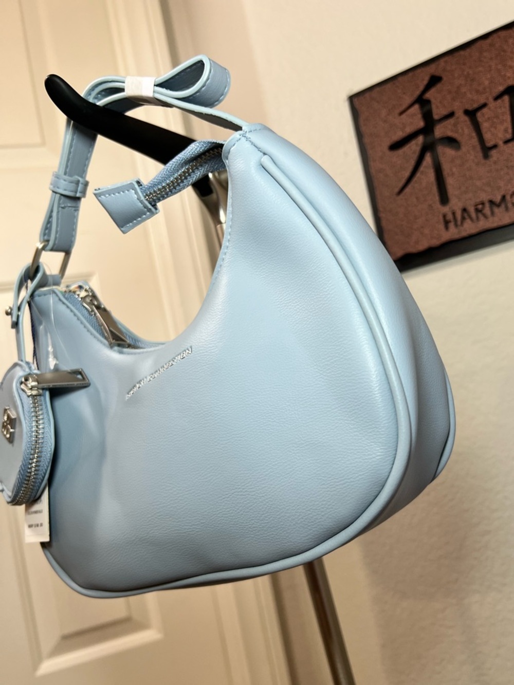 French Connection NWT $98 Sabrina Powder Blue Shoulder Bag and Coin Purse - Picture 10 of 16